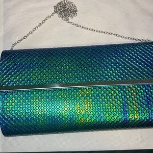 Blue Holographic Clutch